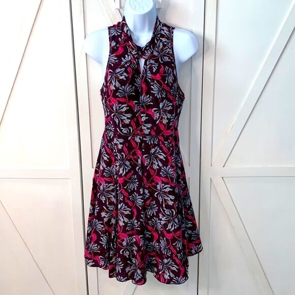 Rebecca Taylor Mystic Garden Sleeveless Silk Dress High Neck Floral Size Small - Picture 6 of 16